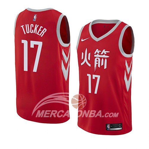 Maglia NBA Houston Rockets P.j. Tucker Ciudad 2018 Rosso